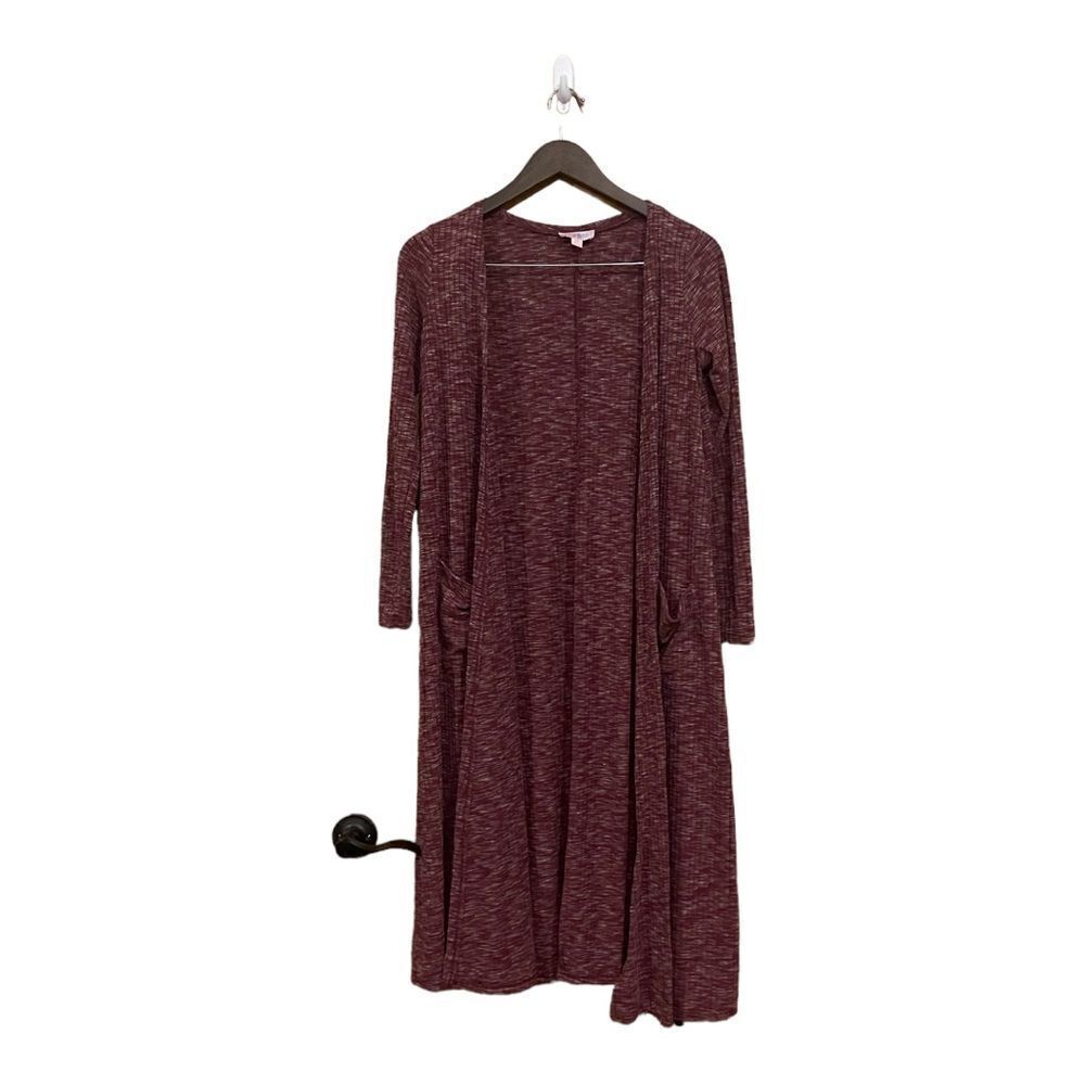 LuLaRoe Purple Sarah Textured Pocket Long Duster Women Small